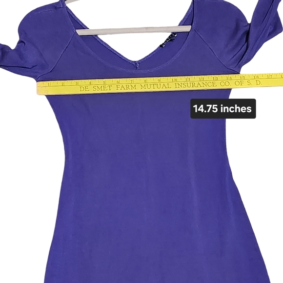 THEORY Midi Dress Womens Petite Small Royal Purple Bodycon Cocktail Minimalist - Picture 7 of 11